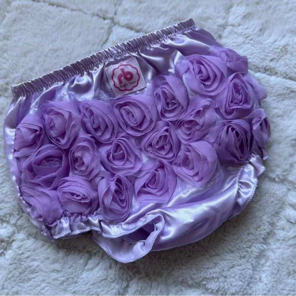 Ruffle Buns | Two pack Lilac Roses and Snow Leopard Diaper Covers | One Size